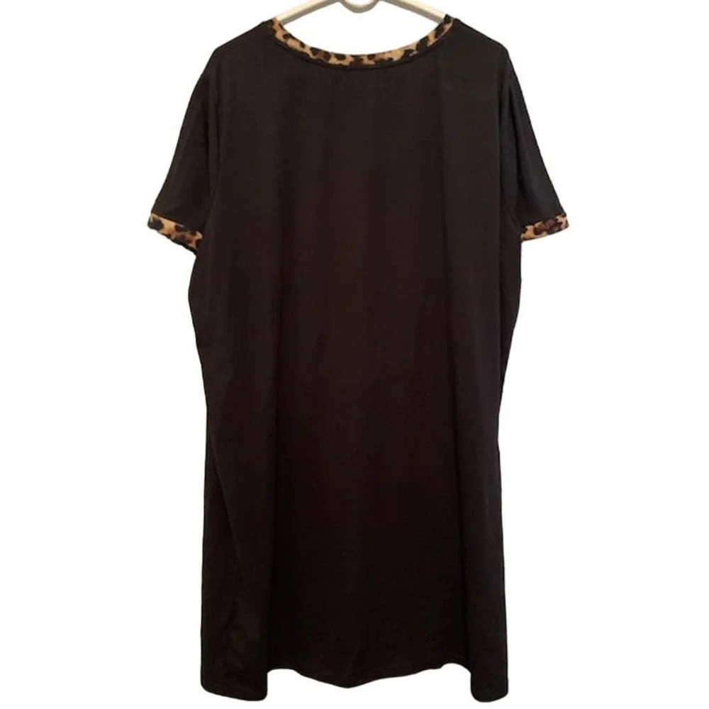 "Shein Curve" Women's Black/Leopard Dress  -  Size 4XL - Picture 2 of 5